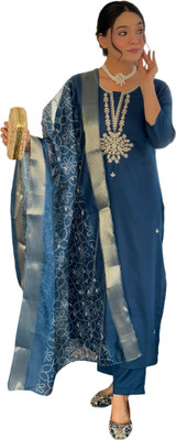SwirlStyle Embroidered Kurta, Salwar & Dupatta Set