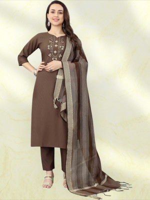 vedu Embroidered Kurta, Salwar & Dupatta Set