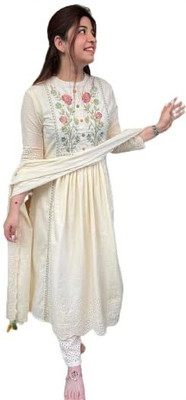 look fantastic Self Design, Embroidered Kurta, Trouser/Pant & Dupatta Set