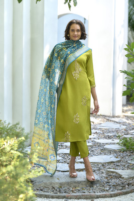 Shree Laxminarayan export Embroidered, Self Design Kurta, Trouser/Pant & Dupatta Set