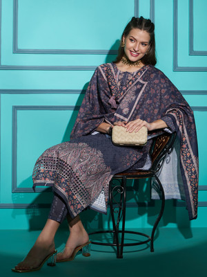 KPF Checkered Kurta, Palazzo & Dupatta Set