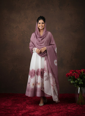 TRANDTIDE Printed Anarkali Kurta, Bottom & Dupatta Set
