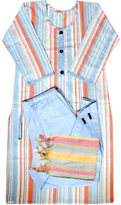 IST Striped Kurta, Trouser/Pant & Dupatta Set