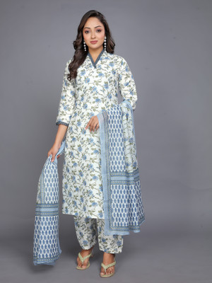 JAPNAAM Embroidered Kurta, Trouser/Pant & Dupatta Set