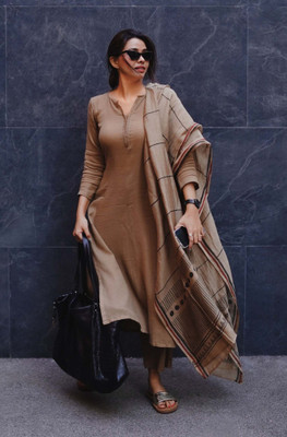 Anni Designer Solid Kurta, Palazzo & Dupatta Set