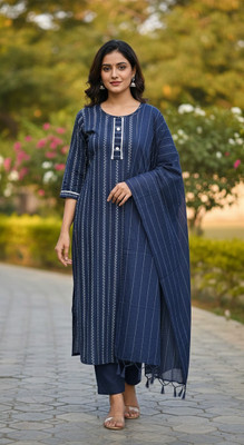 Get smart wear Woven Kurta, Trouser/Pant & Dupatta Set