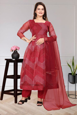 NIRYA FASHION Printed Anarkali Kurta, Bottom & Dupatta Set