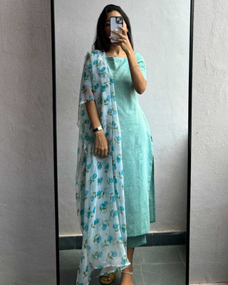 Barth Solid Kurta, Salwar & Dupatta Set