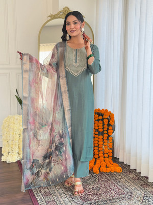 SHREE KSHETRAPAL CREATION Embroidered Kurta, Trouser/Pant & Dupatta Set