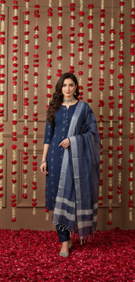 Fems Fashion Self Design Kurta, Trouser/Pant & Dupatta Set