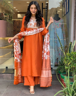 tapsi creation Embroidered Kurta, Trouser/Pant & Dupatta Set