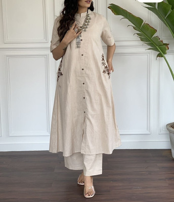 ABCD Embroidered Kurta, Trouser/Pant & Dupatta Set