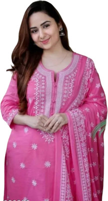 KRISHNA VASTRAM Embroidered Kurta, Trouser/Pant & Dupatta Set