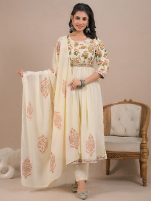 Readiprint Printed Kurta, Palazzo & Dupatta Set