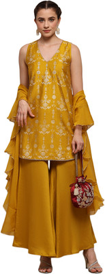 BIBA Printed Kurta, Sharara & Dupatta Set