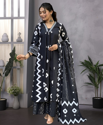 Samiksha Textile Floral Print Kurta, Palazzo & Dupatta Set