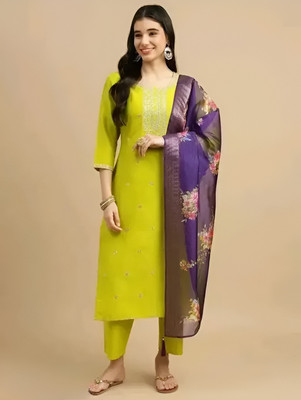 OXIT CLASS Embroidered Kurta, Trouser/Pant & Dupatta Set