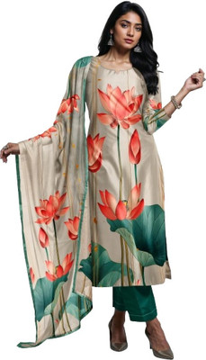 PAVITRARANG Printed Kurta, Trouser/Pant & Dupatta Set