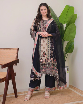 HBJ FASHION Self Design Kurta, Trouser/Pant & Dupatta Set