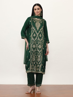 Jaipur Kurti Printed Kurta, Trouser/Pant & Dupatta Set