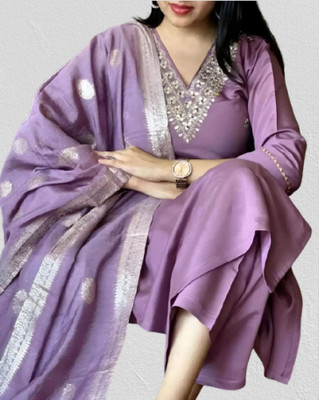 Aksa Fashion Embellished Kurta, Salwar & Dupatta Set