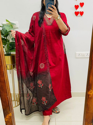 Shanti Creation Printed, Solid Kurta, Trouser/Pant & Dupatta Set