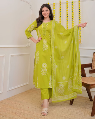Mishree collection Embroidered Kurta, Palazzo & Dupatta Set