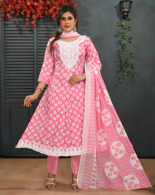 ROSHNI Embroidered, Printed Kurta, Trouser/Pant & Dupatta Set