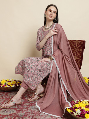 Vastramyaa Printed Kurta, Trouser/Pant & Dupatta Set