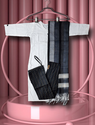 Stylish Fancy Cloth Striped Kurta, Trouser/Pant & Dupatta Set