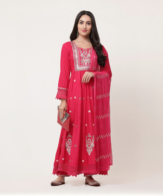 SAVI Embroidered Kurta, Trouser/Pant & Dupatta Set