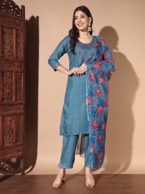 BHUMIKA CREATION Embroidered Kurta, Trouser/Pant & Dupatta Set