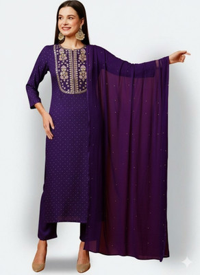 MirrorTrendz Embroidered Kurta, Trouser/Pant & Dupatta Set