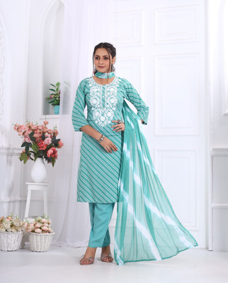 ROSHNI Embroidered Kurta, Trouser/Pant & Dupatta Set