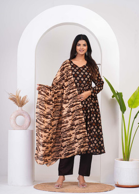 Sonali Fab Printed Anarkali Kurta, Bottom & Dupatta Set