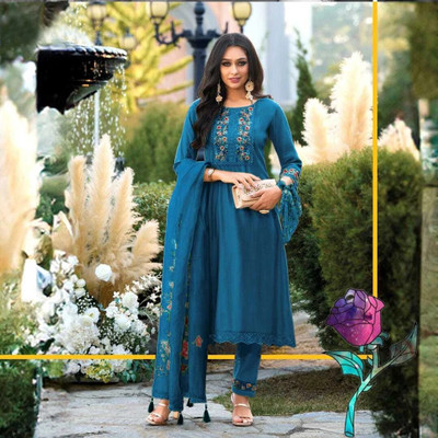 SHARARA CREATION Embroidered Kurta, Trouser/Pant & Dupatta Set