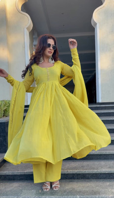 TVASMI Self Design Anarkali Kurta, Bottom & Dupatta Set