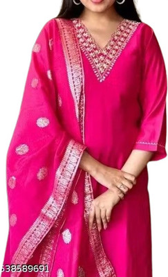 Mahi Fashion Embroidered Kurta, Trouser/Pant & Dupatta Set