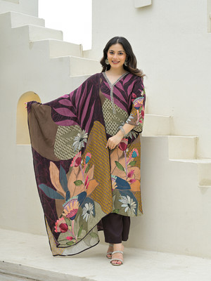 DIVENA Printed Kurta, Trouser/Pant & Dupatta Set