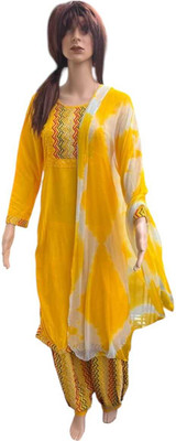 Milaan Trends Embroidered Kurta, Patiala & Dupatta Set