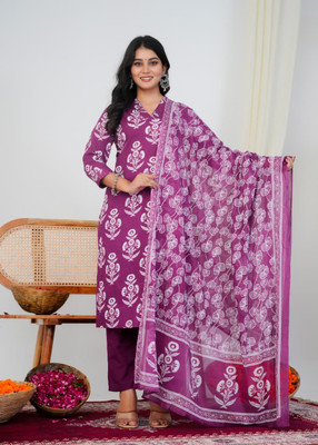 badodiya's Embroidered Kurta, Palazzo & Dupatta Set