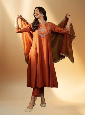 KHANJAN FASHION Embroidered Kurta, Trouser/Pant & Dupatta Set