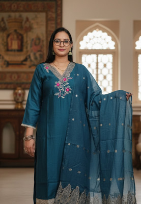 Naaridukan Embellished Kurta, Trouser/Pant & Dupatta Set