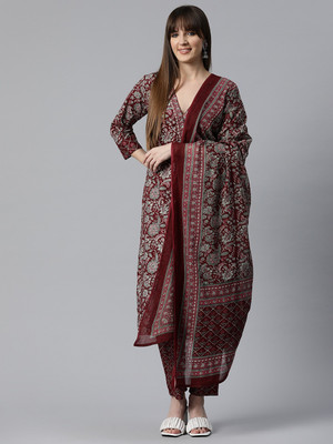Readiprint Fashions Printed Kurta, Patiala & Dupatta Set