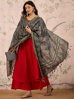 InWeave Solid Kurta, Palazzo & Dupatta Set