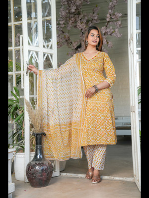 SINGNI Printed Kurta, Trouser/Pant & Dupatta Set