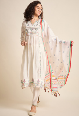 SheWill Embroidered Kurta, Trouser/Pant & Dupatta Set
