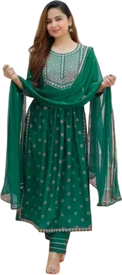 KRISHNA VASTRAM Embroidered Kurta, Trouser/Pant & Dupatta Set