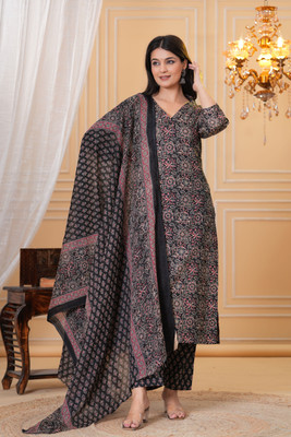 SIMKA FASHION Floral Print Kurta, Dhoti Pant & Dupatta Set