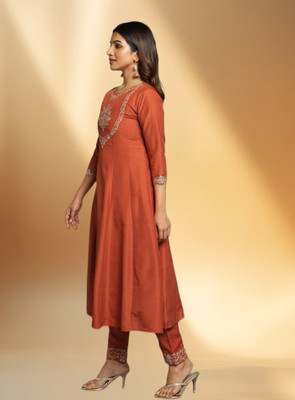 KHANJAN FASHION Solid Kurta, Trouser/Pant & Dupatta Set